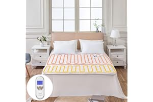 Bwarm Premium Multi-Zone Electric Heated Mattress Pad Queen Size, 60" x 80", 9 Heat Settings, 1-12 Hours Auto Off, Individual Body and Feet Settings, Removable Comfort Layer, Machine Washable