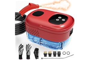 TWOOASES Steam Cleaner 2500W, Multipurpose Steamr for Cleaning, Handheld Steam Cleaner with Brushes, 15s Fast Heating Pressurized Steamer for Home Use, Portable Steamer for Car, Kitchen, Grout, Tile (Red)