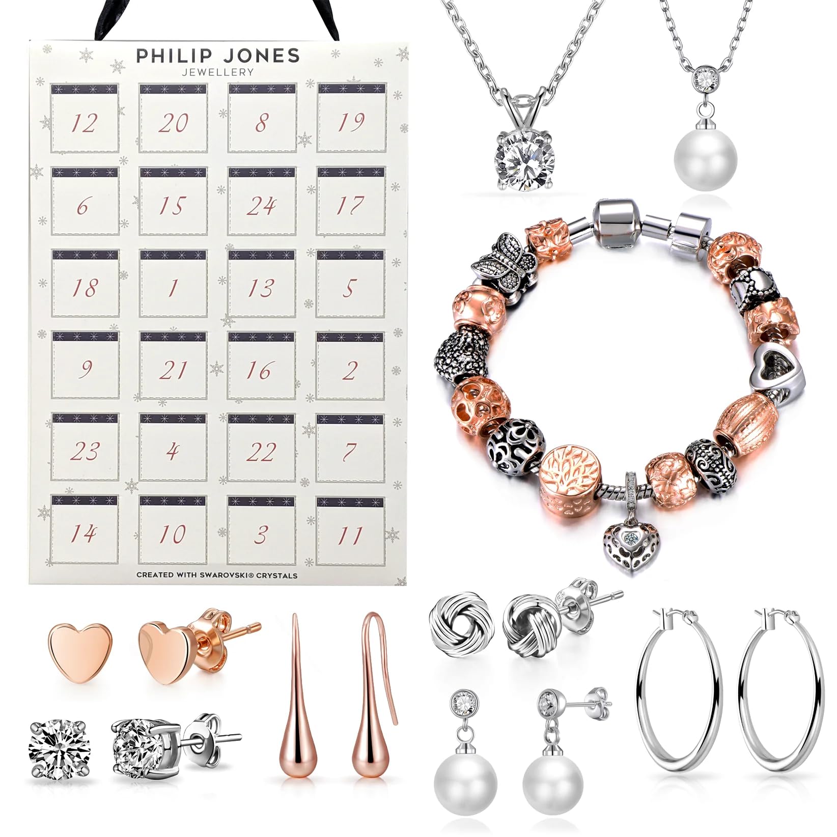 Philip Jones Jewellery Advent Calendar 2022 Created with Zircondia® Crystals