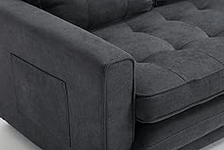 ERYE 3 Fold Upholstered Tufted Futon Sofa Bed