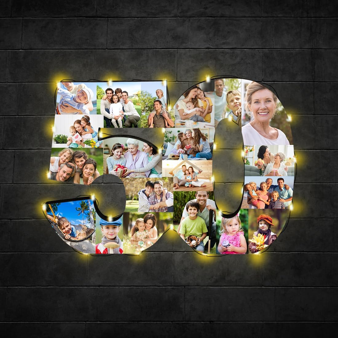 Photographs - Personalized 50th 60th 70th 80th Numbered Photo Collage Gift,Custom Any Number, Personalized 50th Birthday Photo Collage Gift, 50th Birthday Party Decorations,50th Anniversary Birthday Gift (Style 2)