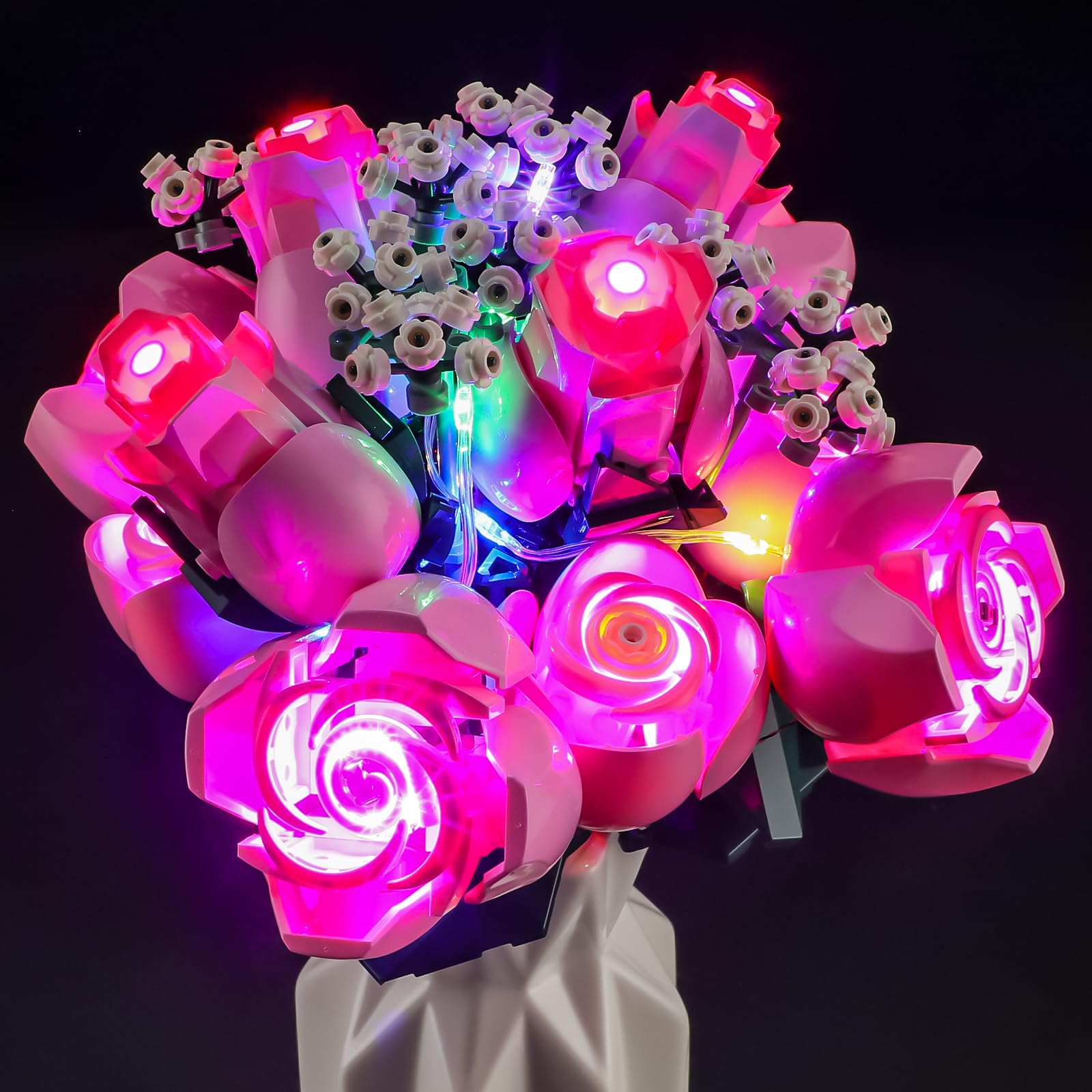 BRIKSMAX 2.0 Light Kit Compatible with Lego The Botanical Collection Bouquet of Pink Roses 10374, Valentine’s Day Gift (Model Not Included)