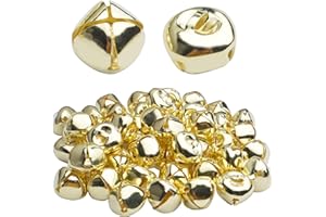 BronaGrand 50pcs Jingle Bells, 1 Inch Craft Bells Bulk DIY Bells for Christmas Festival Decoration Home Decoration,Gold