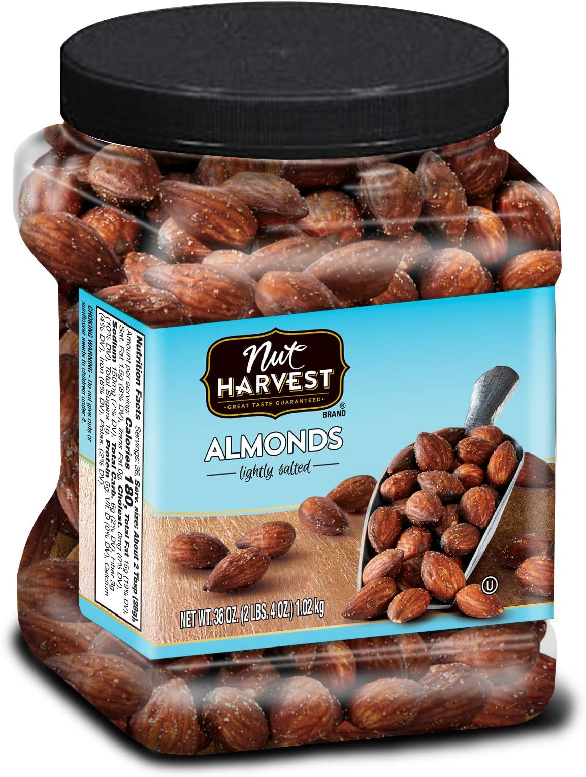 Nut Harvest Almonds, Lightly Salted, 36 Ounce