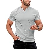 Lehamnlin Mens Base Layer Thermal Underwear Lightweight Long Sleeve Slim Fit V-Neck Tops