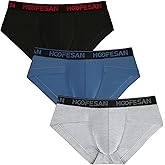 BAJAOEY Men's Underwear Briefs Stretch Cotton Briefs Bikinis Thongs No Fly Pouch Moisture-Wicking Underpants for Men 3 pack