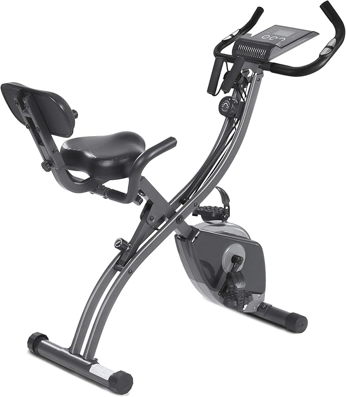 MaxKare Exercise Bike Stationary Bike Folding Exercise Bike Foldable Magnetic Upright Recumbent Bike Cycling 3 in 1 Exercise Bike with Arm Resistance Bands Perfect for Men and Women at Home