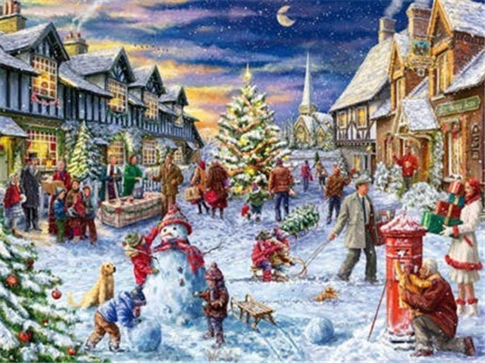 5D Iglú Navideño DIY Diamond Painting Cross-stitch Kits Cristal