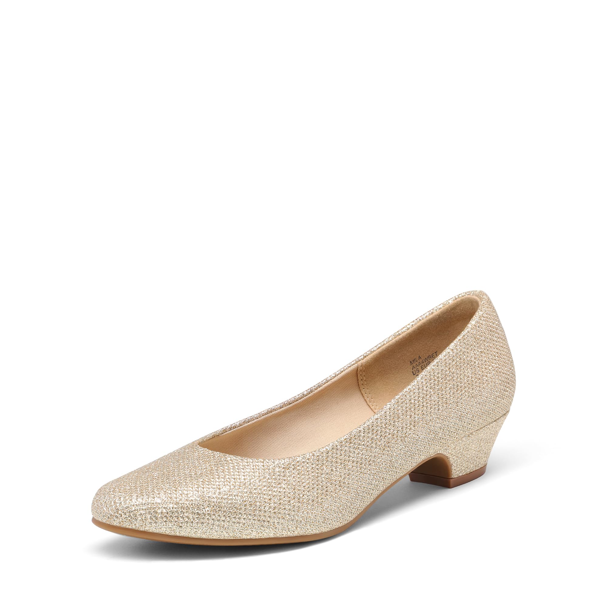Photo 1 of DREAM PAIRS Women's Mila Low Chunky Heel Pump Shoes,Size 8.5,Gold/Glitter,Mila