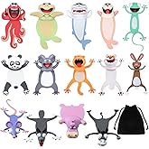 Zonon 14 Pieces 3D Bookmark Funny Animal Cartoon Bookmark Novelty Stationery Birthday Party Favors for Men and Women Help with Reading Office Supplies