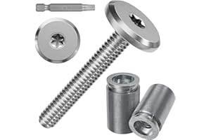 FMhotu 100pcs Hurricane Sidewalk Bolt and Anchor Kit, 304 Stainless Steel Truss Head Shutter Screws Hurricane Shutter Hardware with Masonry Anchors for Hurricane Shutters Panel 1/4" X 1-1/4"(50pack)