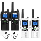 4 Long Range Walkie Talkies Rechargeable for Adults