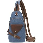 KL928 Canvas Sling Bag Crossbody Backpack Shoulder Casual Rucksack for Men Women