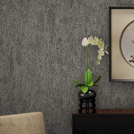Amazon Co Jp Jingbiaomaoyi カスタムレトロインダストリアルスタイルセメントグレー壁紙 まだら平野固体ホテル衣料品店オフィス深いエンボス壁紙 ホーム キッチン