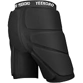 YEEKORO 3D Protective Padded Shorts for Snowboard, Ski and Skate, Protection Pads for Tailbone, Hip, and Butt, Crash Pad