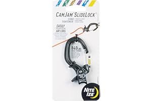 Nite Ize CamJam SlideLock Cord Tightener - Features Pull-to-Tighten Lock & Quick-Release Lever - 280 lb Working Load Limit & 840 lb Break Strength - Fits Cord Sizes 2–5mm - Small