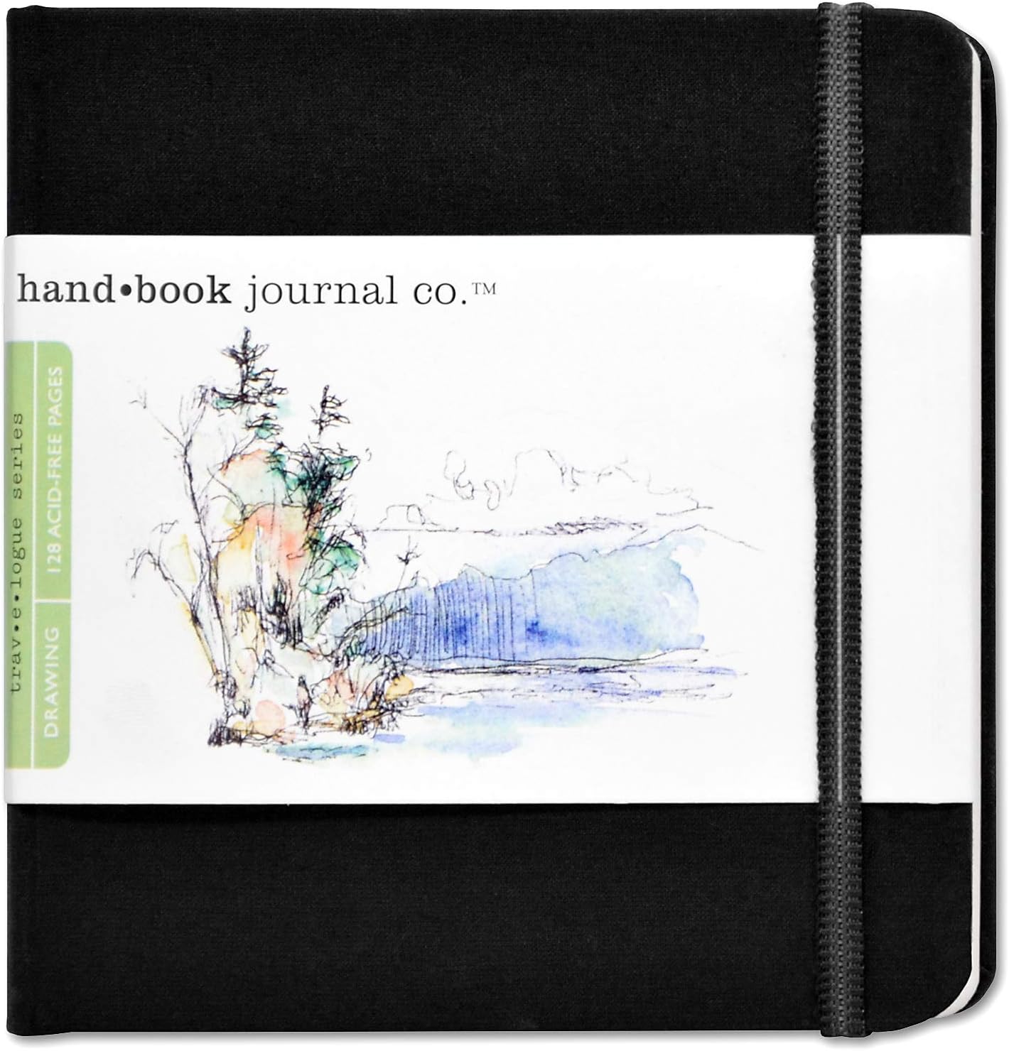 Travelogue Drawing Book, Square 5-1/2 x 5-1/2, Ivory Black Artist Journal: Arts, Crafts & Sewing