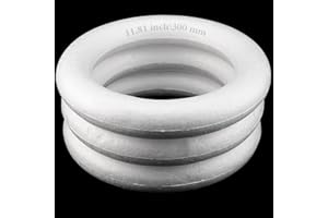 MAHIONG 3 Pack 12 Inch Craft Foam Wreath, 2 Inch Thick White Polystyrene Foam Circles Ring, Round Styrofoam Wreath Form for Crafts DIY Arts Floral Projects Home Wedding Decor
