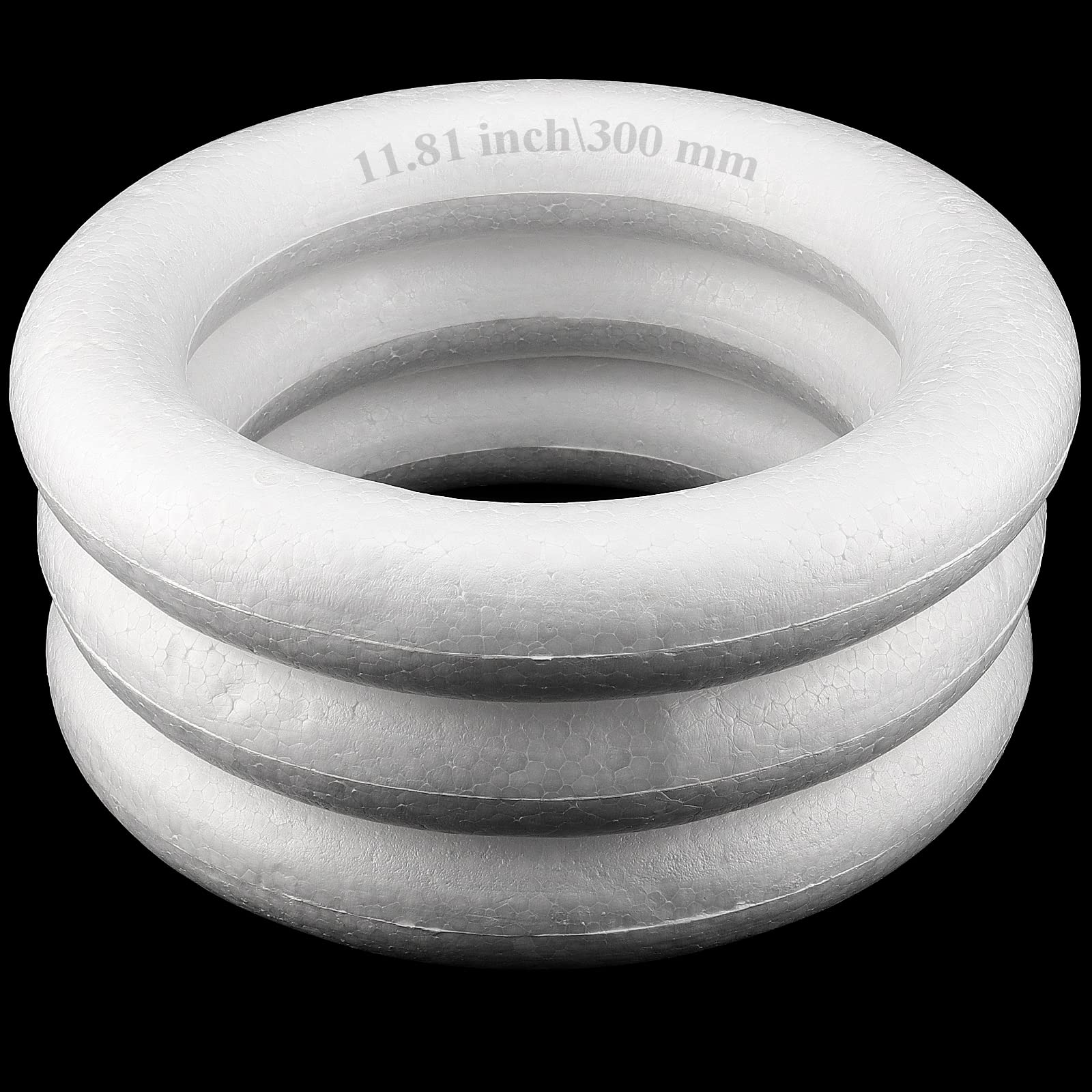 Photo 1 of ***ONLY 2*** MAHIONG 3 Pack 12 Inch Craft Foam Wreath, 2 Inch Thick White Polystyrene Foam Circles Ring, Round Styrofoam Wreath Form for Crafts DIY Arts Floral Projects Home Wedding Decor