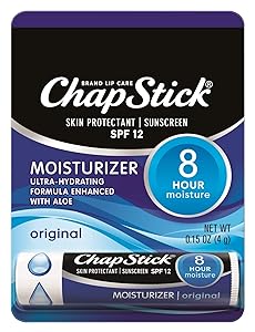 ChapStick Original Lip Moist Skin Protectant Flavored Lip Balm w/ SPF 12, Original Flavor (24 Individual Blister Packs), 24 Count (Pack of 1)