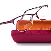 Missfive Premium Bifocal Reading Glasses for Women Anti UV/Blue Light & No Broken Metal Spring Hinge, Readers for Near Far Dual-Use & A Hard Case, Timeless Ladies Bifocals Eyewear 2.0x