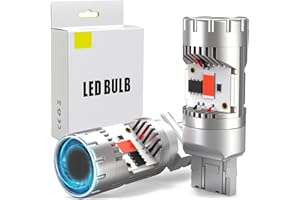 Afibraru 7440 7443 LED Bulb Red for Brake Light, CANBUS Error Free W21W WY21W Bulb with Built In Resistor Anti Hyper Flash, W/Turbo Fan, 30W 3200LM Ultra Bright for Brake Stop Tail Light, Pack of 2
