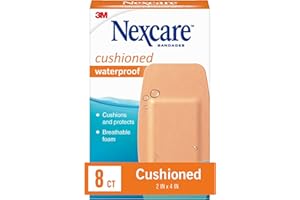 Nexcare Waterproof Cushioned Bandages, Knee & Elbow, 2 x 4 in, 8 Count