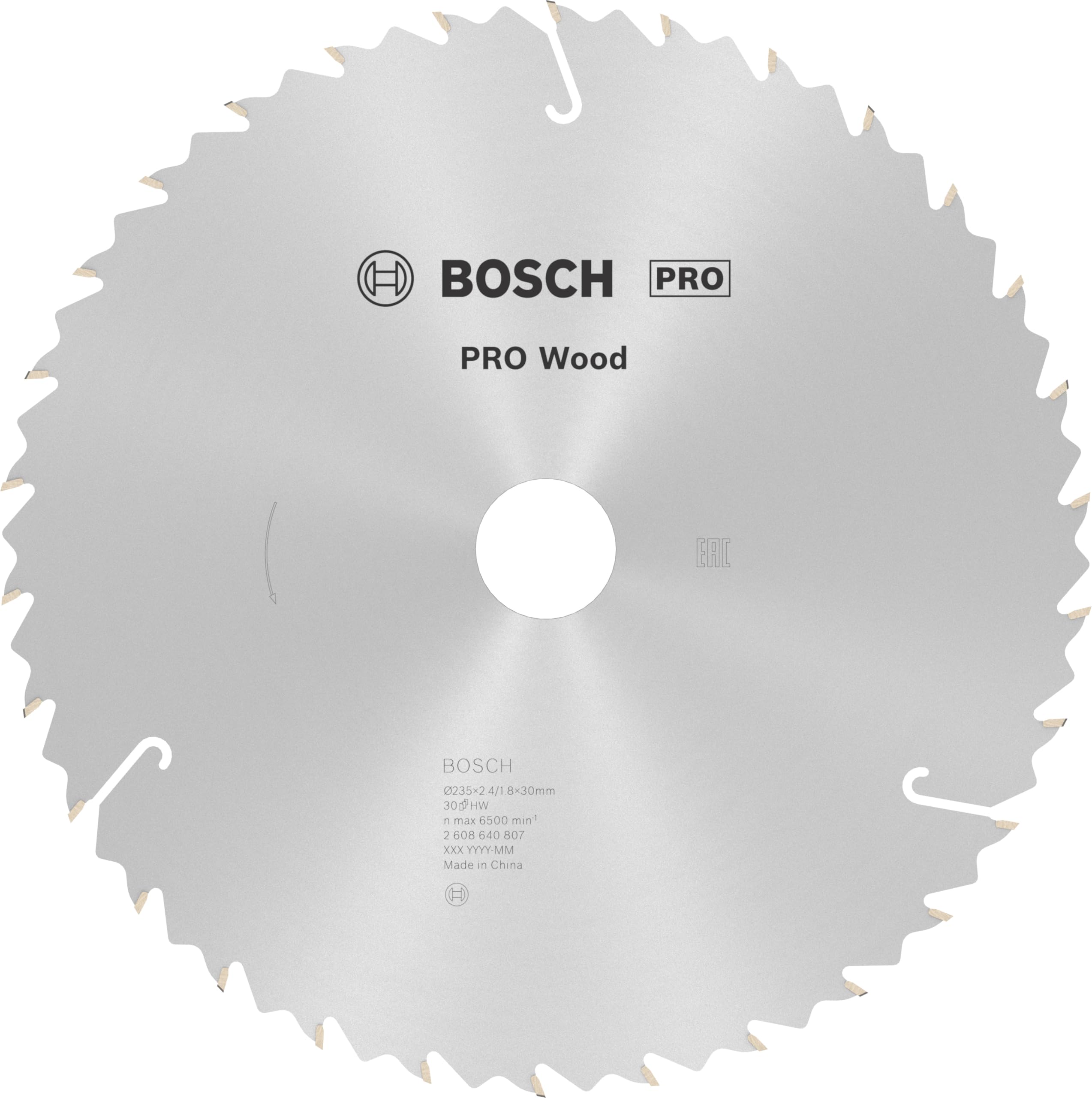 Bosch 1x PRO Wood Circular Saw Blade for Corded Hand-Held Circular Saws (for Softwood, Hardwood, Ø mm, Professional Accessory Hand-Held Circular Saw)