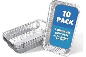 SafBbcue Aluminum Grill Drip Pan Liners for Char-Broil The Big Easy 2425514W12 Grease Tray, Heavy Duty Disposable Foil Grease Catchers for Charbroil Big Easy Turkey Fryer Accessories, 10 Pack