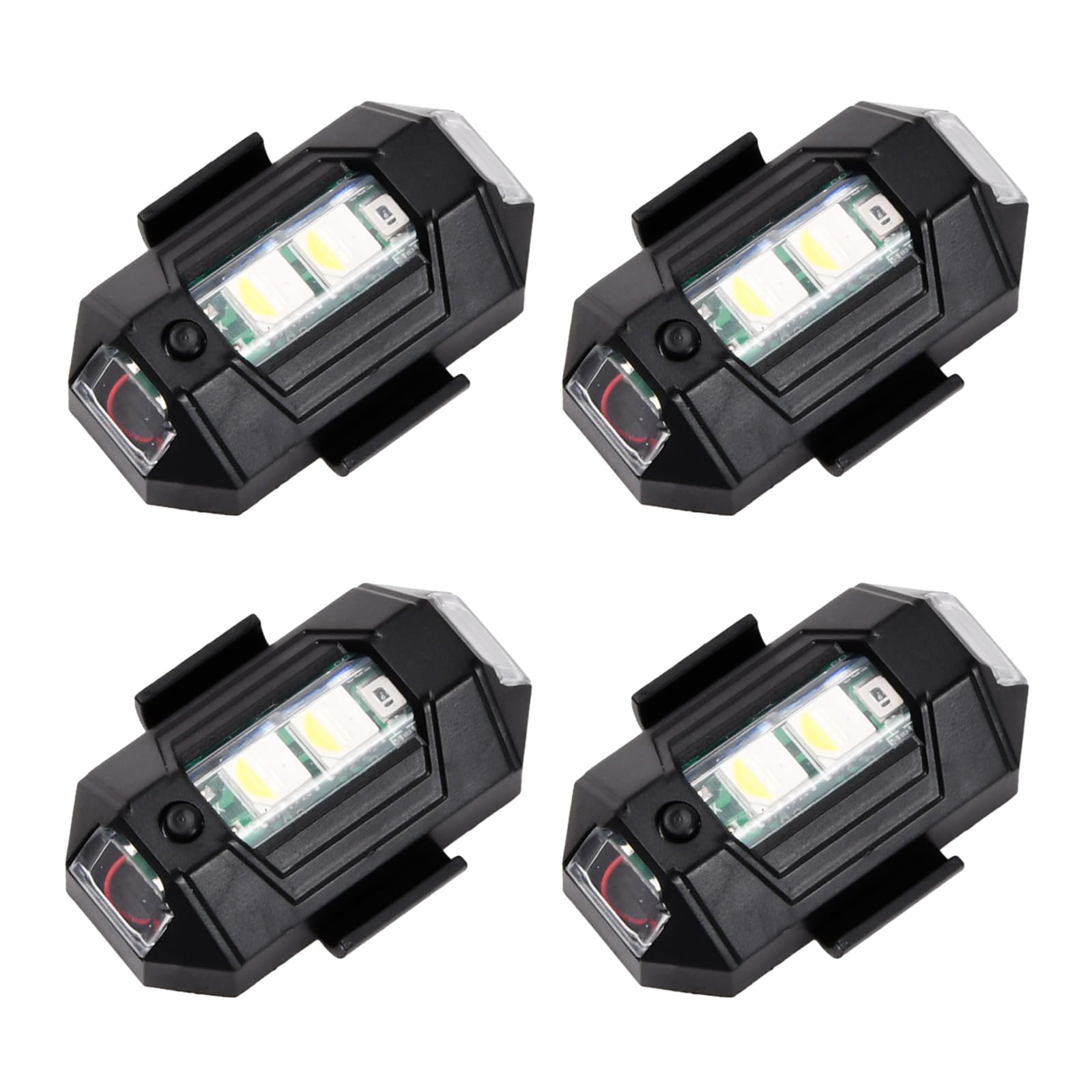 4 Pcs LED Aircraft Strobe Lights, 7 Colors Mini USB Charging Led Drone Lights, Riding Flying Anti-collision Night Warning Light, Flashing Signal Emergency Light for Drone Motorcycle Bike RC Car