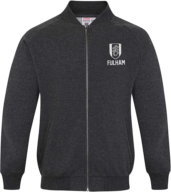 Fulham FC Official Soccer Gift Mens Retro Varsity Baseball