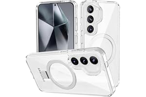 STERKER Magnetic Ring Stand for Samsung Galaxy S23 + Case [Military Grade Drop Protection][Compatible with Magnetic] with Kickstand, Not Yellowing Slim Case for S23 Plus, Clear