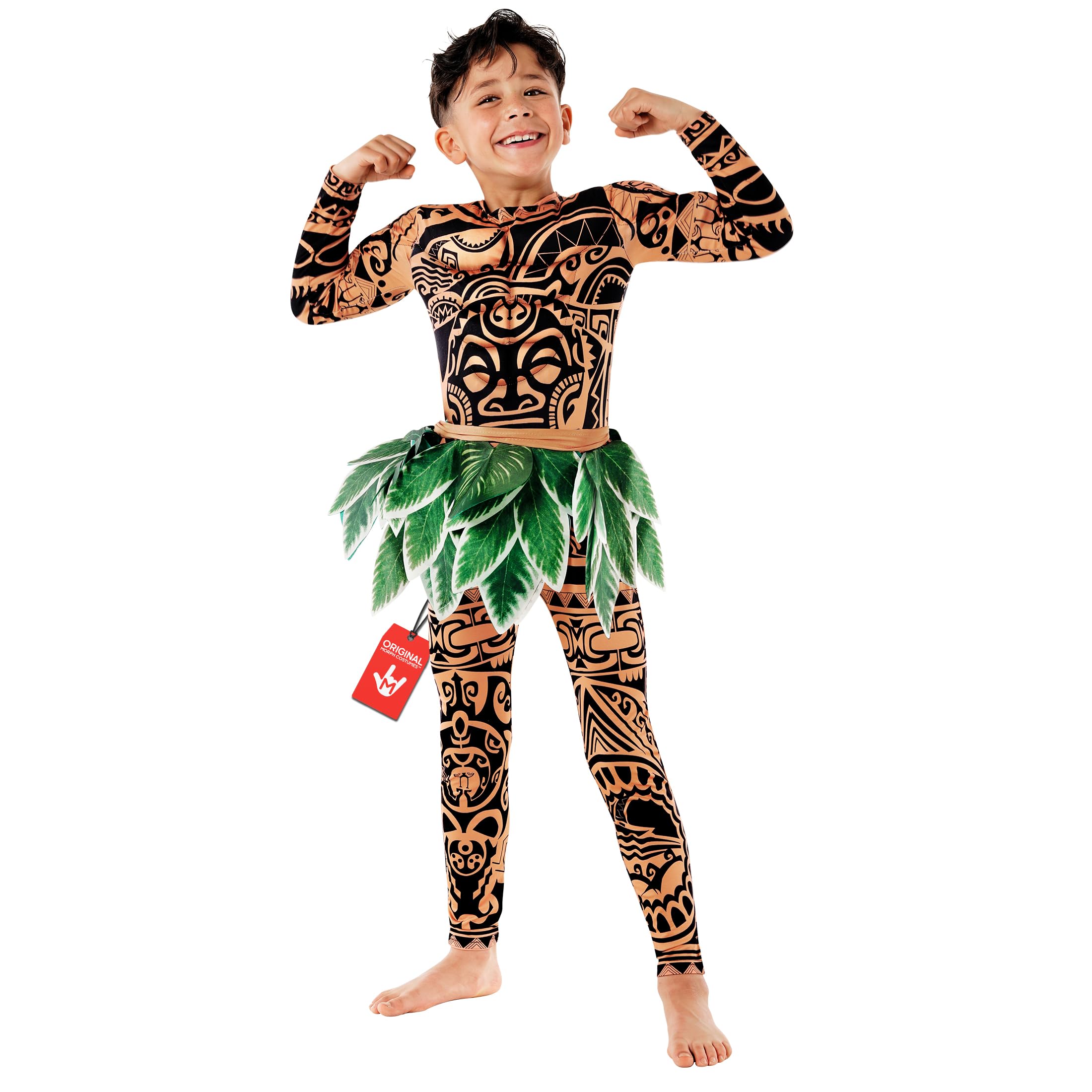 Morph Demi-God Costume For Kids - Hawaiian Costume For Boys - Halloween Costumes For Kid - Fun Dress-Up Outfit, 10-12 Years