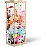SweetBin Stuffed Animal Storage & Organizer, Wooden Zoo Stuffed Animal Holder Storage Cage with Elastic Band, Extra Large Plush Storage for Playroom Bedroom