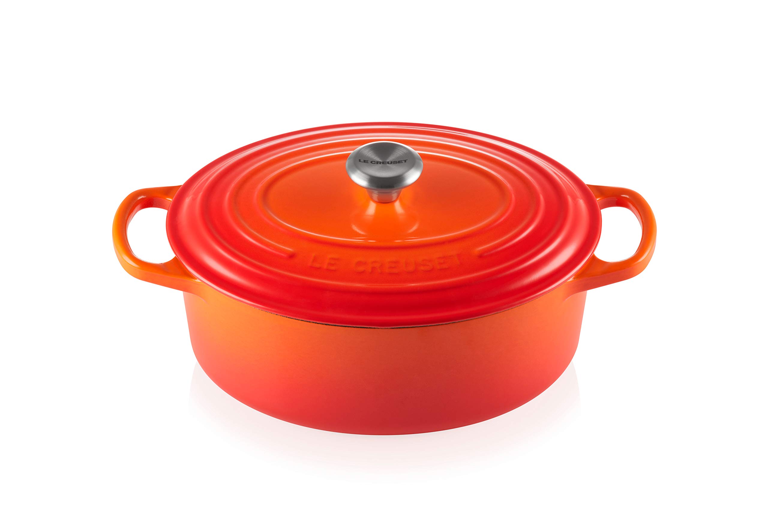 Le Creuset Signature Enamelled Cast Iron Casserole Dish with Lid - Oval, 25 cm, 3.2 Litres, Volcanic, 21178250902430
