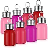 Baderke 8 Pcs Mini Water Bottles Gradient Pink Stainless Steel Bottle for Women Valentines Day Gifts Hot Cold Drink Thermal Small Vacuum Portable Water Bottles for Travel Camping Hiking