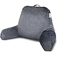 ComfortSpa Reading Pillow for Bed Adult Size, Back Rest Pillow with Arms, Pockets and Washable Cover; Use as a Back Pillow fo