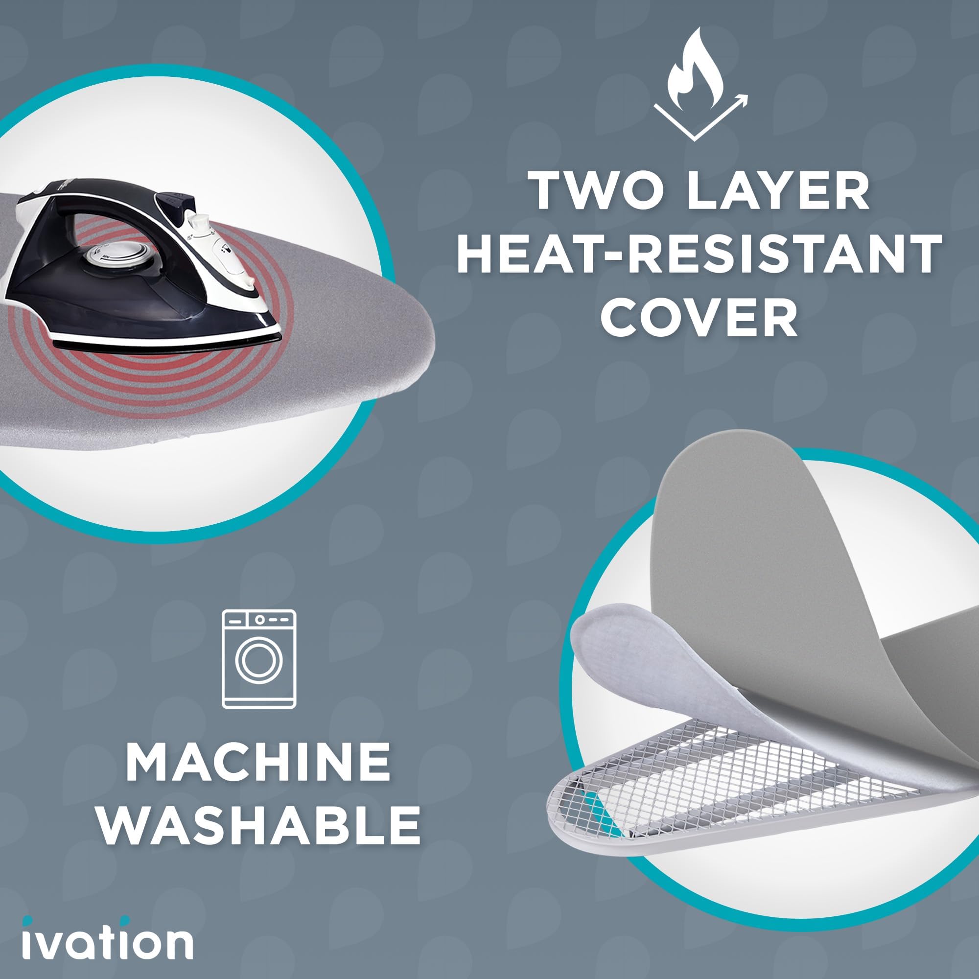 Ivation Wall-Mounted Ironing Board Cabinet with Mirror, Foldable Ironing Storage Station for Home, Apartment, Easy-Release Lever, Garment Hooks, White
