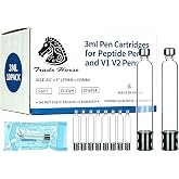 Trade Horse 3ml Glass Cartridges for Peptide Pens | 10 pack, 3cc, fits V1 &amp; V2 pens, 11mm long stopper, individually wrapped, sterile &amp; safe