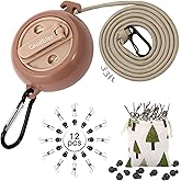Caudblor Portable Camping Clothesline Cord,Retractable Travel Clothes line, Laundry Drying Rope for Hotel Trip, Cruise, Outdo