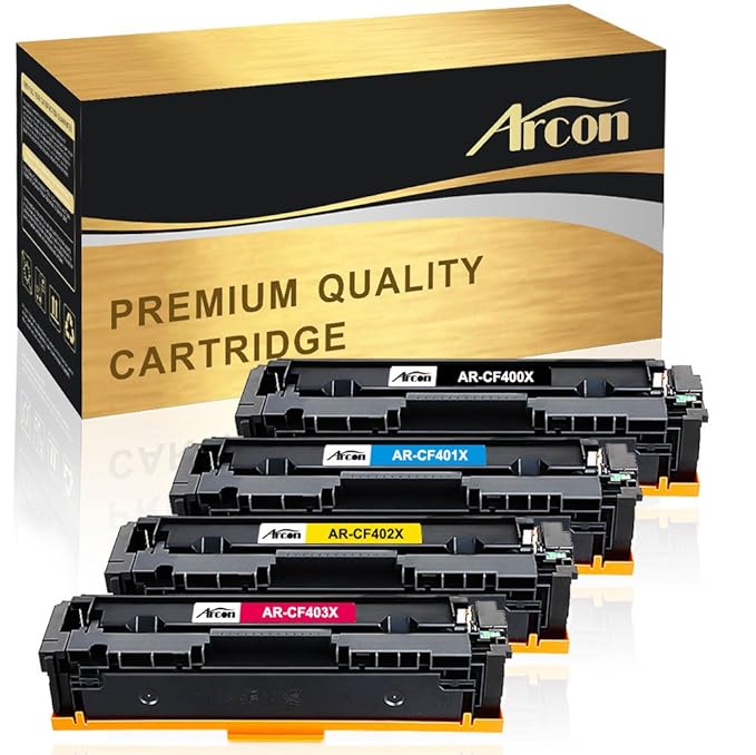 Arcon Kompatibel für HP 201X CF400X CF401X CF402X CF403X HP 201A CF400A HP201A CF253XM Toner für HP Color Laserjet Pro MFP M2