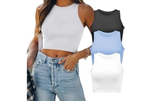ENSDOAR Women Tank Tops Sleeveless Ribbed Tank Top Basic Cami Knit Top Shirt Slim Racerback Blouses for Outer Wear or Lining