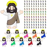 Keway 110PCS Mini Jesus Figures in Bulk, Little Jesus Figurines, Rubber Tiny Miniature Jesus Christ to Hide and Seek, for Easter Egg Stuffers, Religious Party Favors, Sunday School & Baptism Gifts