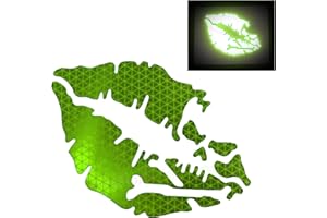 customTAYLOR33 High Intensity Reflective Vinyl Death Kiss Skull Crossbones Lips Decal Bumper Sticker - cars, motorcycles, helmets, wind screens, laptops, cellphones, (SE Lime Green, 3 inch wide, PAIR)