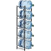 LIANTRAL Water Cooler Jug Rack, 5-Tier Heavy Duty Water Bottle Holder Storage Rack for 5 Gallon Water Dispenser, Save Space (Black)…