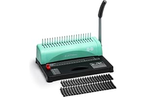 OFFNOVA Binding Machine, 21-Hole 450 Sheets Paper Comb Punch Binder Machine for Letter Size / A4 / A5 Paper, Easy to Punch Handle, Adjustable Margin