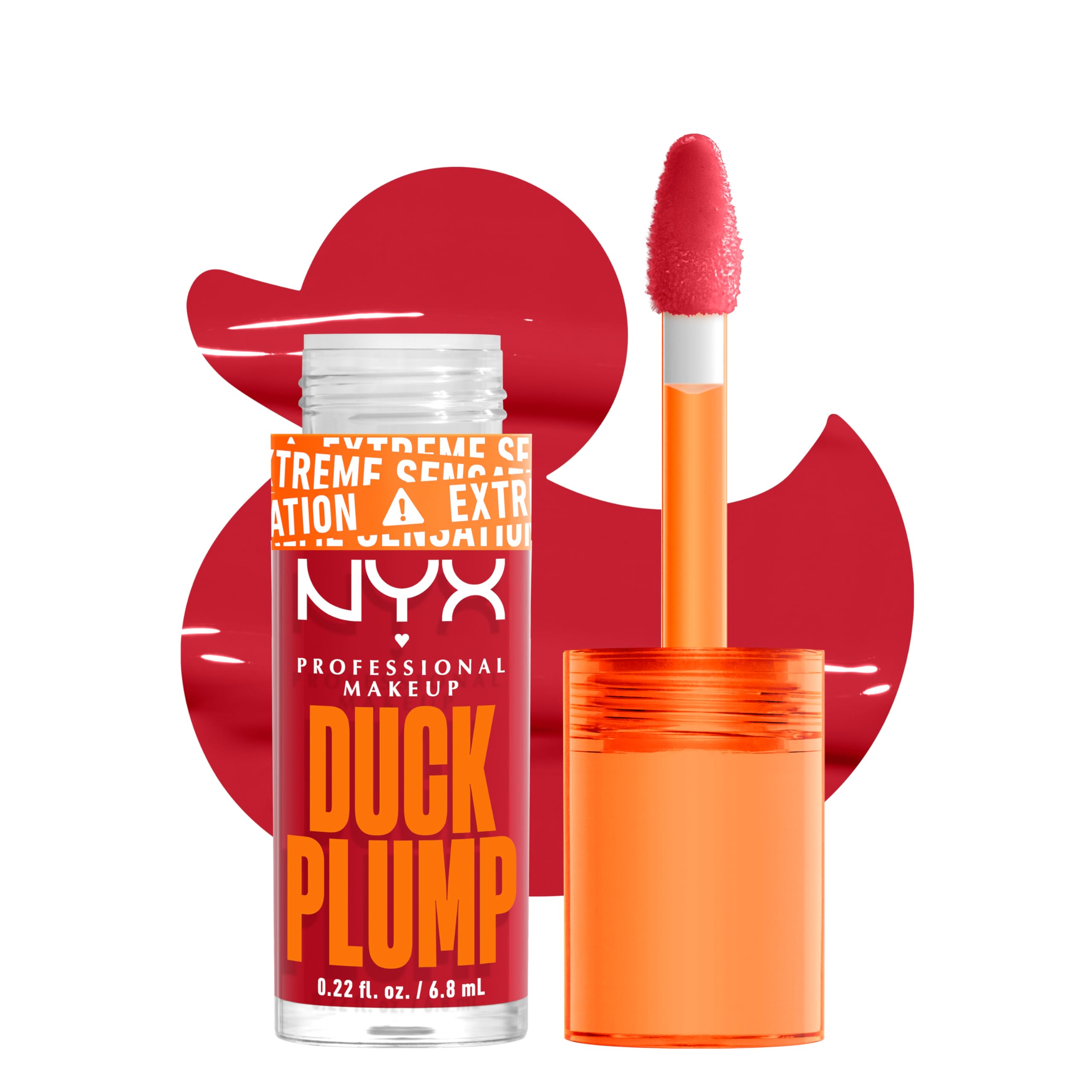 NYX Professional Makeup Lip Plumping Gloss, Intense Colour and High Pigmentation, With Extreme High Shine Finish, Infused with Spicy Ginger, Vegan Formula, Duck Plump, Cherry Spice