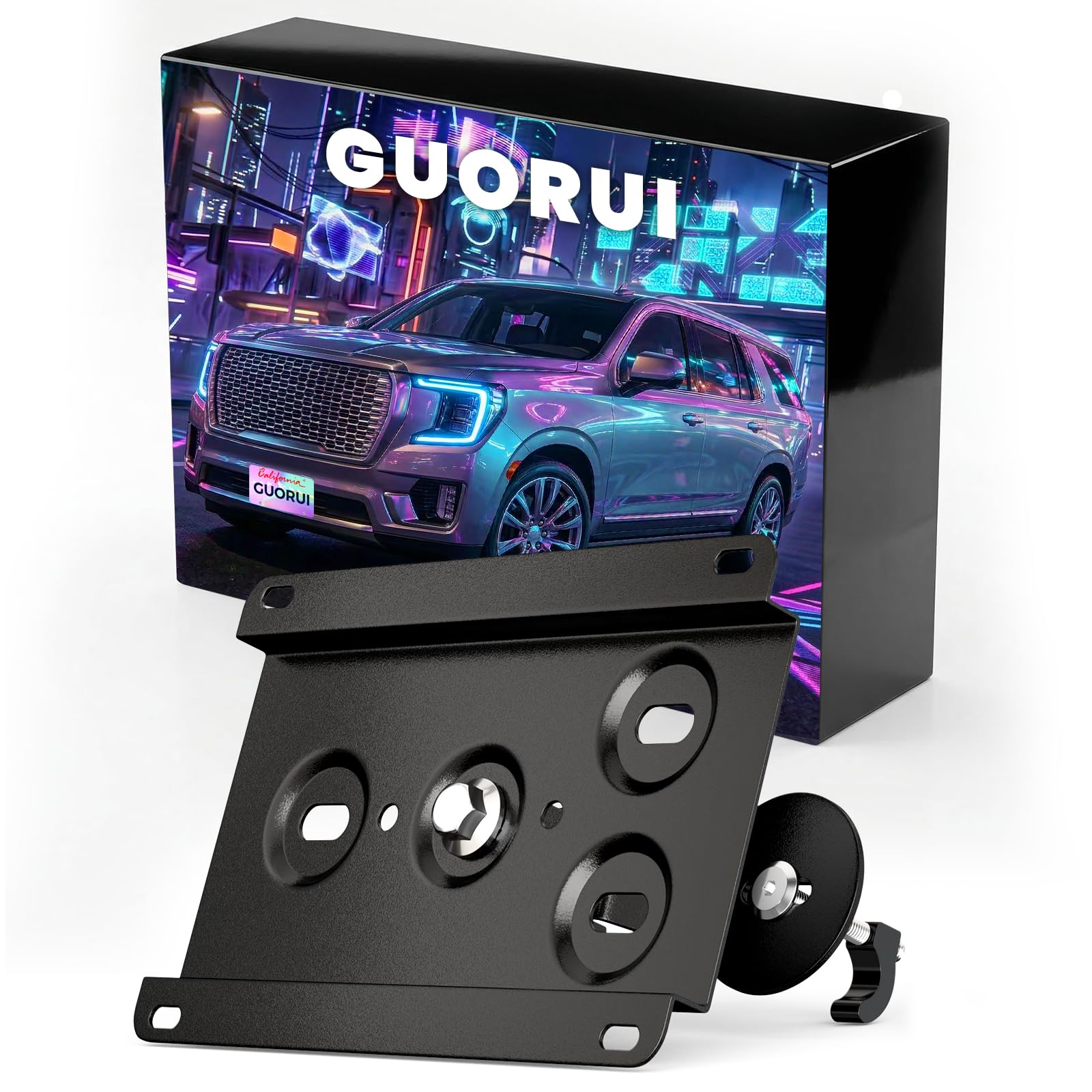 Photo 1 of Heavy-Duty Front License Plate Holder Compatible with GMC Yukon 2015-2025 (5th Gen), Rustproof Anti-Theft Mounting Kit No Drill Grille Black License Plate Frame