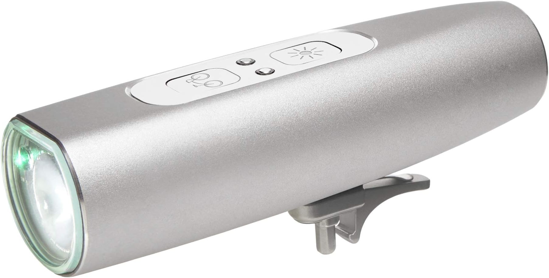 Laserlight Silver Safety light - Green Bicycle Laser Image - 300 Lumens - Encased in Aircraft Aluminium