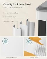 SONGMICS Kitchen Bin 2 x 8 Gal Double Rubbish Bin Stainless Steel Soft Close Lid view 5